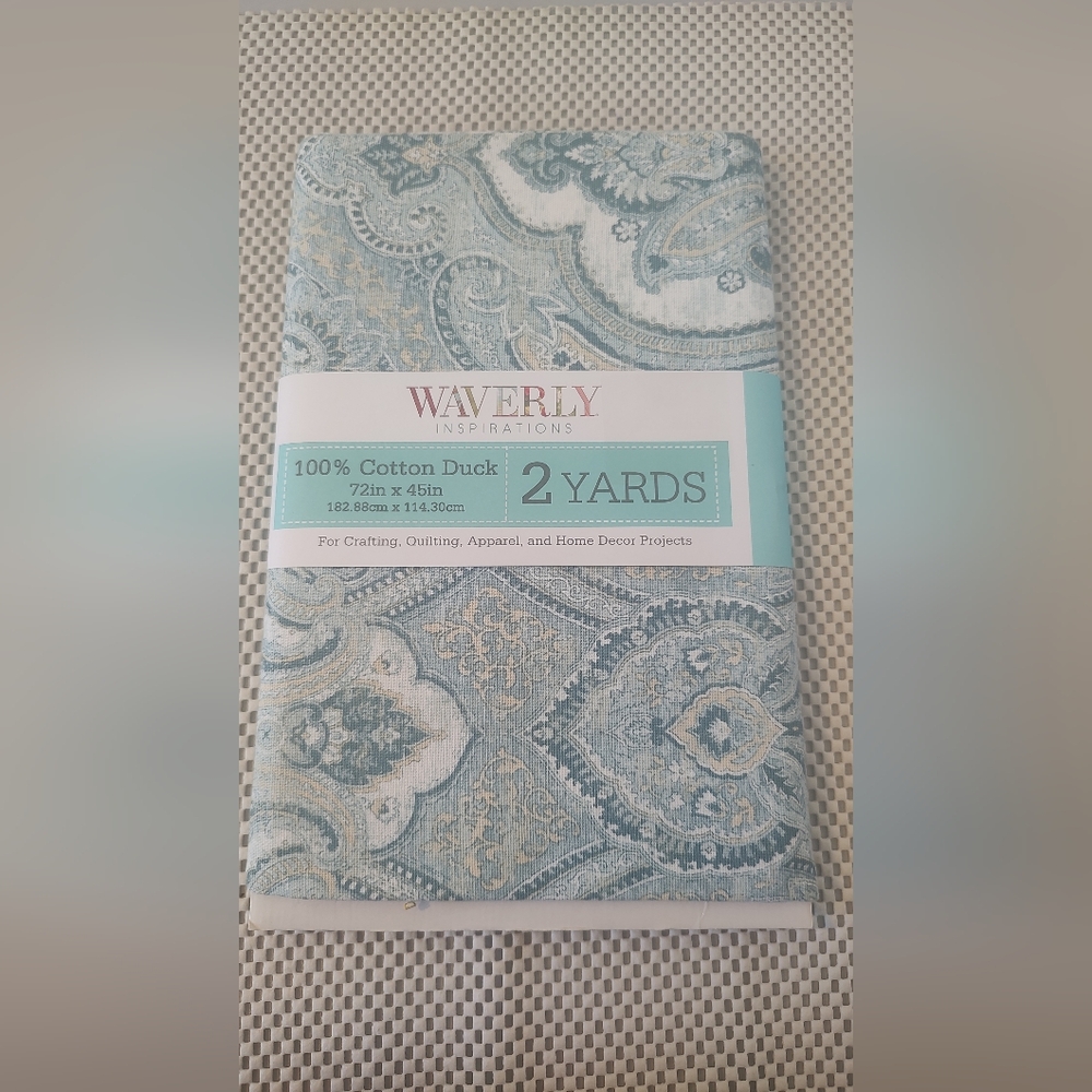 Waverly Inspirations 2 Yard Cut 100% Cotton Duck Print Fabric Medaline Spa NWT